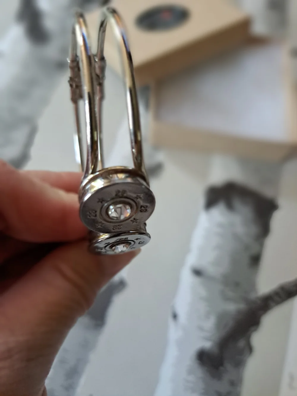Spent Rounds Bullet Bracelet - 28 Gauage Silvertone Double-Disc Bangle
